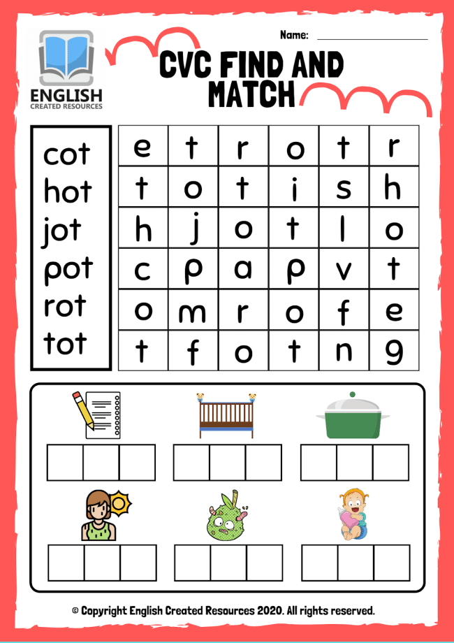 Cvc Worksheets Cvc Word Searches By The Printable Princess Tpt