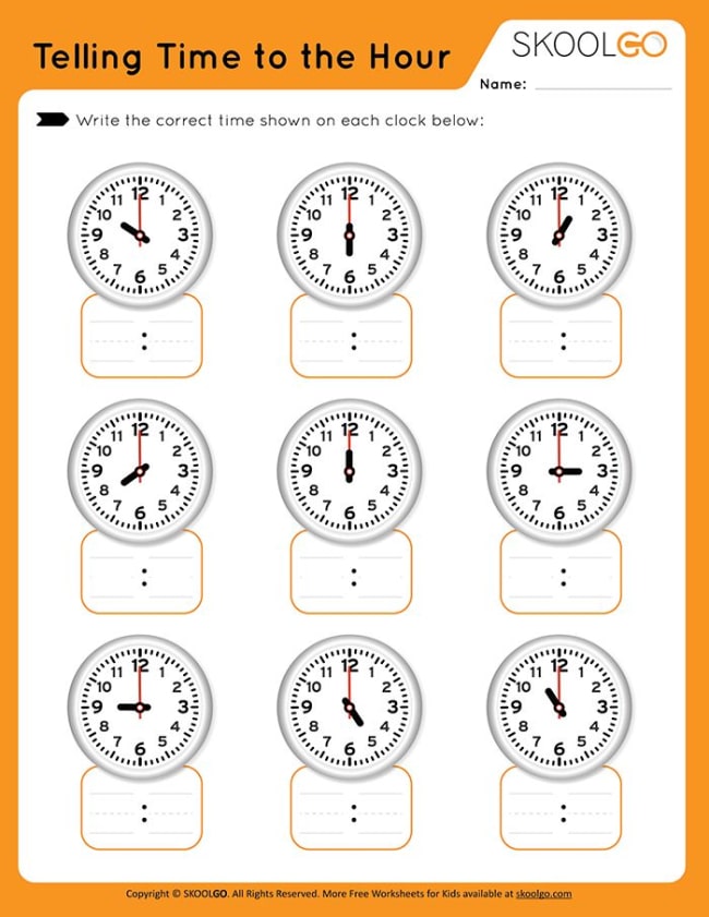 Telling Time To The Hour
