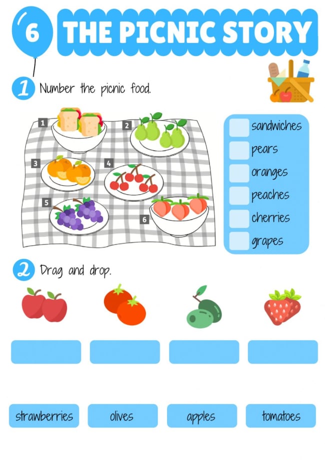 The Picnic Story Worksheet